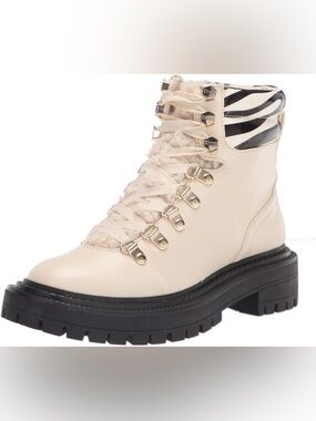CIRCUS NY BY SAM EDELMAN FLORA HIKER BOOTS IN IVORY ZEBRA PRINT 7